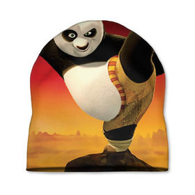 Шапка 3D с принтом Кунг фу панда , 100% полиэстер | универсальный размер, печать по всей поверхности изделия | kung fu | kung fu panda | panda | кунг фу | кунг фу панда | кунгфу | панда. кунг фу | по