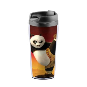 Термокружка-непроливайка с принтом Кунг фу панда , внутренняя часть — пищевой пластик, наружная часть — прозрачный пластик, между ними — полиграфическая вставка с рисунком | объем — 350 мл, герметичная крышка | Тематика изображения на принте: kung fu | kung fu panda | panda | кунг фу | кунг фу панда | кунгфу | панда. кунг фу | по