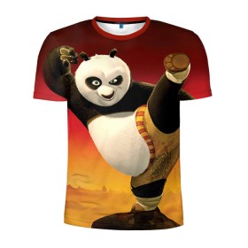 Мужская футболка 3D спортивная с принтом Кунг фу панда , 100% полиэстер с улучшенными характеристиками | приталенный силуэт, круглая горловина, широкие плечи, сужается к линии бедра | kung fu | kung fu panda | panda | кунг фу | кунг фу панда | кунгфу | панда. кунг фу | по