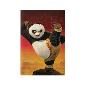 Обложка для паспорта матовая кожа с принтом Кунг фу панда , натуральная матовая кожа | размер 19,3 х 13,7 см; прозрачные пластиковые крепления | kung fu | kung fu panda | panda | кунг фу | кунг фу панда | кунгфу | панда. кунг фу | по