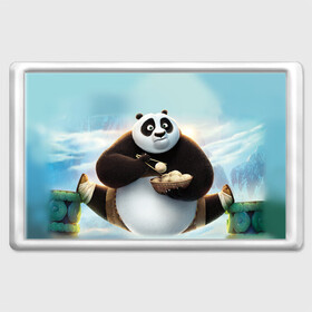Магнит 45*70 с принтом Кунг фу панда , Пластик | Размер: 78*52 мм; Размер печати: 70*45 | Тематика изображения на принте: панда