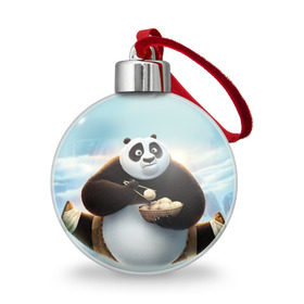 Ёлочный шар с принтом Кунг фу панда , Пластик | Диаметр: 77 мм | панда