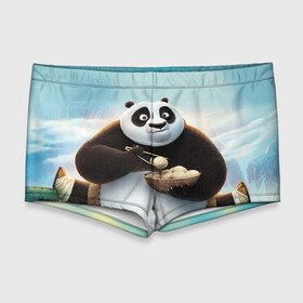 Мужские купальные плавки 3D с принтом Кунг фу панда , Полиэстер 85%, Спандекс 15% |  | Тематика изображения на принте: панда