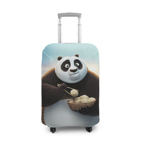 Чехол для чемодана 3D с принтом Кунг фу панда , 86% полиэфир, 14% спандекс | двустороннее нанесение принта, прорези для ручек и колес | панда