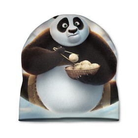 Шапка 3D с принтом Кунг фу панда , 100% полиэстер | универсальный размер, печать по всей поверхности изделия | панда