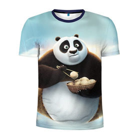 Мужская футболка 3D спортивная с принтом Кунг фу панда , 100% полиэстер с улучшенными характеристиками | приталенный силуэт, круглая горловина, широкие плечи, сужается к линии бедра | панда