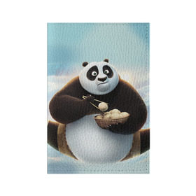 Обложка для паспорта матовая кожа с принтом Кунг фу панда , натуральная матовая кожа | размер 19,3 х 13,7 см; прозрачные пластиковые крепления | Тематика изображения на принте: панда