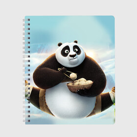 Тетрадь с принтом Кунг фу панда , 100% бумага | 48 листов, плотность листов — 60 г/м2, плотность картонной обложки — 250 г/м2. Листы скреплены сбоку удобной пружинной спиралью. Уголки страниц и обложки скругленные. Цвет линий — светло-серый
 | панда