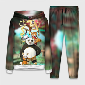 Женский костюм 3D (с толстовкой) с принтом Кунг фу панда ,  |  | kung fu | kung fu panda | panda | кунг фу | кунг фу панда | кунгфу | панда. кунг фу | по