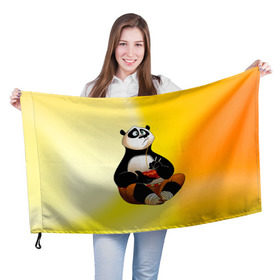 Флаг 3D с принтом Кунг фу панда , 100% полиэстер | плотность ткани — 95 г/м2, размер — 67 х 109 см. Принт наносится с одной стороны | kung fu | kung fu panda | panda | кунг фу | кунг фу панда | кунгфу | панда. кунг фу | по