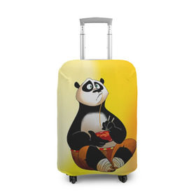 Чехол для чемодана 3D с принтом Кунг фу панда , 86% полиэфир, 14% спандекс | двустороннее нанесение принта, прорези для ручек и колес | kung fu | kung fu panda | panda | кунг фу | кунг фу панда | кунгфу | панда. кунг фу | по