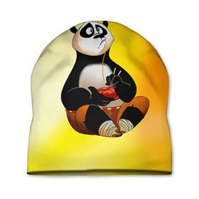 Шапка 3D с принтом Кунг фу панда , 100% полиэстер | универсальный размер, печать по всей поверхности изделия | kung fu | kung fu panda | panda | кунг фу | кунг фу панда | кунгфу | панда. кунг фу | по
