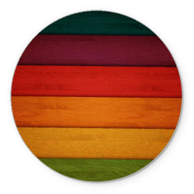 Коврик круглый с принтом Colored fence , резина и полиэстер | круглая форма, изображение наносится на всю лицевую часть | color | полосочки | цвет
