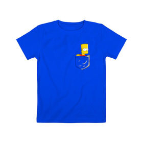 Детская футболка хлопок с принтом Карманный Барт , 100% хлопок | круглый вырез горловины, полуприлегающий силуэт, длина до линии бедер | карманный барт pocket bart simpson homer симп