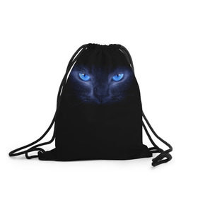 Рюкзак-мешок 3D с принтом Кошка с голубыми глазами , 100% полиэстер | плотность ткани — 200 г/м2, размер — 35 х 45 см; лямки — толстые шнурки, застежка на шнуровке, без карманов и подкладки | глаза | кот | синий