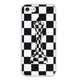 Чехол для iPhone 5/5S матовый с принтом Ферзь , Силикон | Область печати: задняя сторона чехла, без боковых панелей | клетки | ферзь | шахматная доска | шахматы