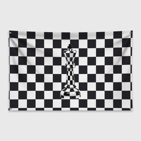 Флаг-баннер с принтом Ферзь , 100% полиэстер | размер 67 х 109 см, плотность ткани — 95 г/м2; по краям флага есть четыре люверса для крепления | клетки | ферзь | шахматная доска | шахматы