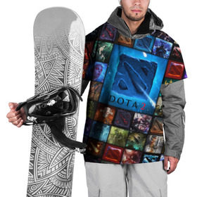 Накидка на куртку 3D с принтом Dota 2 коллаж логотип , 100% полиэстер |  | dota 2 коллаж | девушки | игра | логотип | монстры