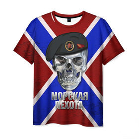 Мужская футболка 3D с принтом Морская пехота , 100% полиэфир | прямой крой, круглый вырез горловины, длина до линии бедер | морская пехота