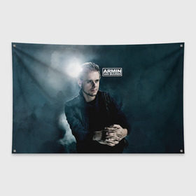 Флаг-баннер с принтом Armin Van Buuren , 100% полиэстер | размер 67 х 109 см, плотность ткани — 95 г/м2; по краям флага есть четыре люверса для крепления | addicted | buuren | van | аrmin | армен | бюрен | ван