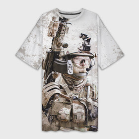 Платье-футболка 3D с принтом ФСБ Альфа ,  |  | армия | военный | рф | служба | стрелок | структура