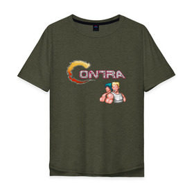 Мужская футболка хлопок Oversize с принтом Contra , 100% хлопок | свободный крой, круглый ворот, “спинка” длиннее передней части | contra | dendy | денди | контра | легендарная игра на денди 