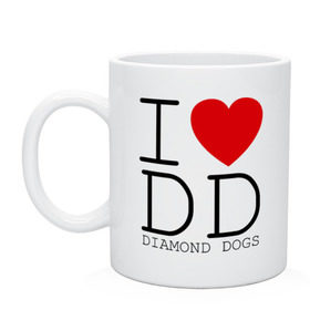 Кружка с принтом I &lt,3 Diamond Dogs , керамика | объем — 330 мл, диаметр — 80 мм. Принт наносится на бока кружки, можно сделать два разных изображения | 