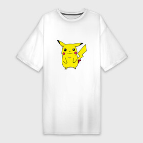 Платье-футболка хлопок с принтом Пикачу ,  |  | pikachu | пикачю