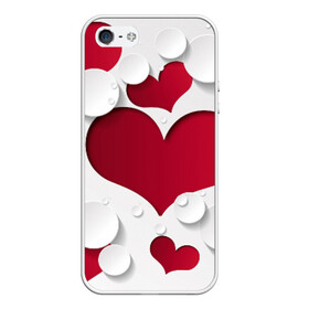 Чехол для iPhone 5/5S матовый с принтом Сердца , Силикон | Область печати: задняя сторона чехла, без боковых панелей | любовь | орнамент | праздник | сердца