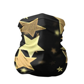 Бандана-труба 3D с принтом Золотые звезды , 100% полиэстер, ткань с особыми свойствами — Activecool | плотность 150‒180 г/м2; хорошо тянется, но сохраняет форму | золотые звезды | орнамент | праздник