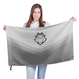 Флаг 3D с принтом G2 eSports , 100% полиэстер | плотность ткани — 95 г/м2, размер — 67 х 109 см. Принт наносится с одной стороны | csgo | cyber | esports | g2 | team | г2 | ксго