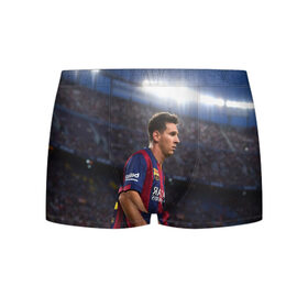 Мужские трусы 3D с принтом Messi , 50% хлопок, 50% полиэстер | классическая посадка, на поясе мягкая тканевая резинка | Тематика изображения на принте: месси