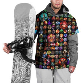 Накидка на куртку 3D с принтом Dota 2 коллаж , 100% полиэстер |  | Тематика изображения на принте: dota 2 коллаж | девушки | игра | монстры | оружие