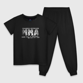 Детская пижама хлопок с принтом Champion Destroyer MMA , 100% хлопок |  брюки и футболка прямого кроя, без карманов, на брюках мягкая резинка на поясе и по низу штанин
 | мма