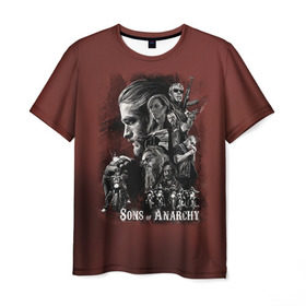 Мужская футболка 3D с принтом Sons Of Anarchy , 100% полиэфир | прямой крой, круглый вырез горловины, длина до линии бедер | Тематика изображения на принте: sons of anarchy | анархии | сыны
