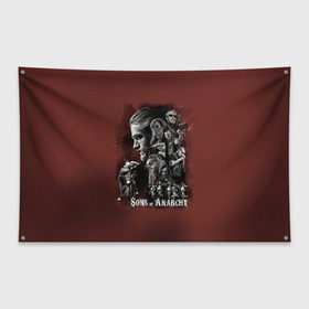 Флаг-баннер с принтом Sons Of Anarchy , 100% полиэстер | размер 67 х 109 см, плотность ткани — 95 г/м2; по краям флага есть четыре люверса для крепления | sons of anarchy | анархии | сыны