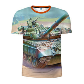 Мужская футболка 3D спортивная с принтом Военная техника , 100% полиэстер с улучшенными характеристиками | приталенный силуэт, круглая горловина, широкие плечи, сужается к линии бедра | tank | танки