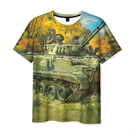 Мужская футболка 3D с принтом Военная техника , 100% полиэфир | прямой крой, круглый вырез горловины, длина до линии бедер | tank | танки
