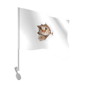 Флаг для автомобиля с принтом Котик , 100% полиэстер | Размер: 30*21 см | кот | котенок | котик | кошка | милый