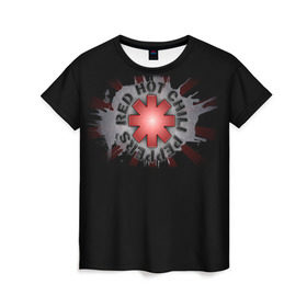 Женская футболка 3D с принтом Red Hot Chili Peppers , 100% полиэфир ( синтетическое хлопкоподобное полотно) | прямой крой, круглый вырез горловины, длина до линии бедер | chili | heavy | hot | metal | peppers | red | rhcp | rock | trash | кидис | метал | рок | хеви | энтони