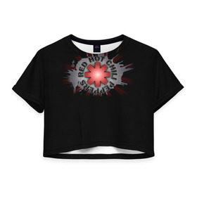 Женская футболка 3D укороченная с принтом Red Hot Chili Peppers , 100% полиэстер | круглая горловина, длина футболки до линии талии, рукава с отворотами | chili | heavy | hot | metal | peppers | red | rhcp | rock | trash | кидис | метал | рок | хеви | энтони