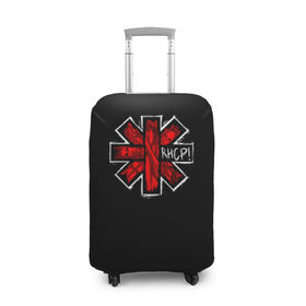 Чехол для чемодана 3D с принтом Red Hot Chili Peppers , 86% полиэфир, 14% спандекс | двустороннее нанесение принта, прорези для ручек и колес | chili | heavy | hot | metal | peppers | red | rhcp | rock | trash | кидис | метал | рок | хеви | энтони
