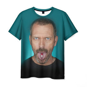 Мужская футболка 3D с принтом Доктор Хаус , 100% полиэфир | прямой крой, круглый вырез горловины, длина до линии бедер | Тематика изображения на принте: doctor | house | все лгут | доктор | лори | хауз | хаус | хью