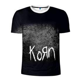 Мужская футболка 3D спортивная с принтом KoЯn , 100% полиэстер с улучшенными характеристиками | приталенный силуэт, круглая горловина, широкие плечи, сужается к линии бедра | korn | metal | rock | группы | корн | метал | рок