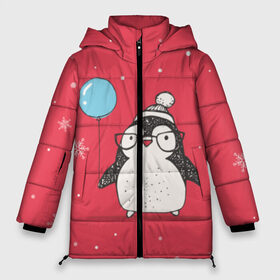 Женская зимняя куртка 3D с принтом Пингвин с шариком , верх — 100% полиэстер; подкладка — 100% полиэстер; утеплитель — 100% полиэстер | длина ниже бедра, силуэт Оверсайз. Есть воротник-стойка, отстегивающийся капюшон и ветрозащитная планка. 

Боковые карманы с листочкой на кнопках и внутренний карман на молнии | пингвин