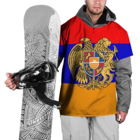 Накидка на куртку 3D с принтом Герб и флаг Армении , 100% полиэстер |  | Тематика изображения на принте: armenia | армения | герб | флаг