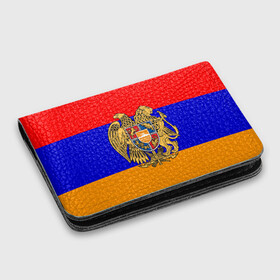 Картхолдер с принтом с принтом Герб и флаг Армении , натуральная матовая кожа | размер 7,3 х 10 см; кардхолдер имеет 4 кармана для карт; | Тематика изображения на принте: armenia | армения | герб | флаг