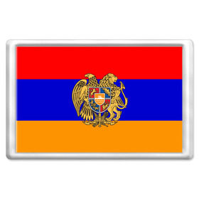 Магнит 45*70 с принтом Герб и флаг Армении , Пластик | Размер: 78*52 мм; Размер печати: 70*45 | armenia | армения | герб | флаг