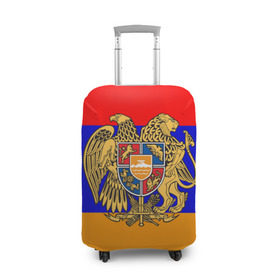 Чехол для чемодана 3D с принтом Герб и флаг Армении , 86% полиэфир, 14% спандекс | двустороннее нанесение принта, прорези для ручек и колес | Тематика изображения на принте: armenia | армения | герб | флаг