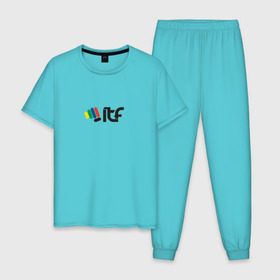 Мужская пижама хлопок с принтом Taekwondo ITF , 100% хлопок | брюки и футболка прямого кроя, без карманов, на брюках мягкая резинка на поясе и по низу штанин
 | Тематика изображения на принте: тхэквондо